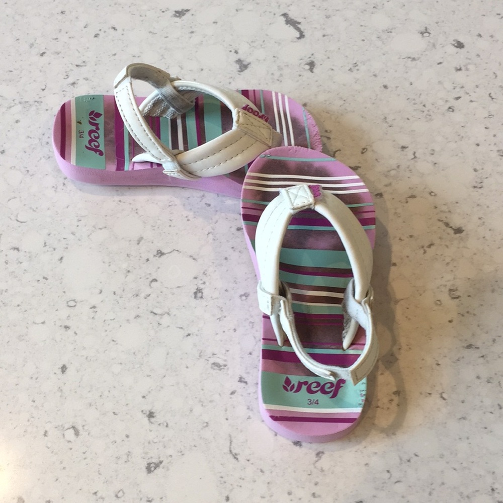 Toddler REEF flip flop white and pink size 3/4